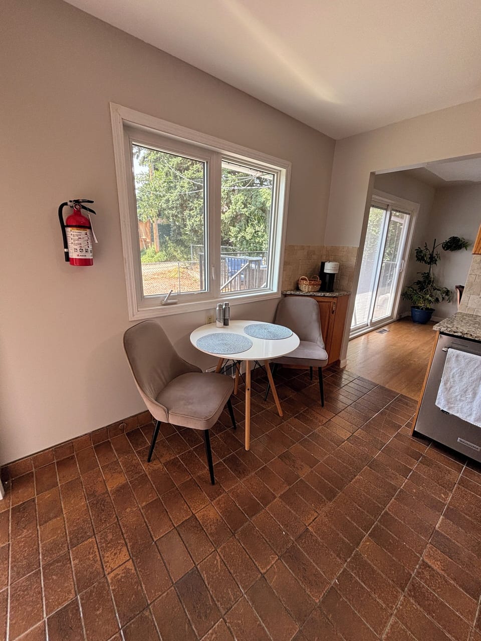 Breakfast table for two in the kitchen 