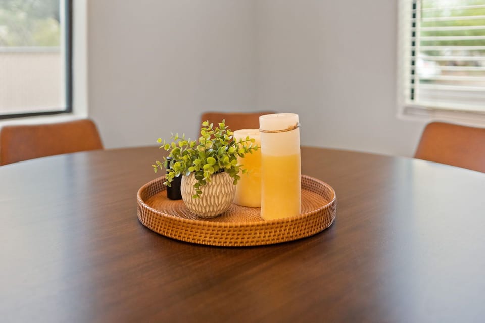 Thoughtfully curated table setting.