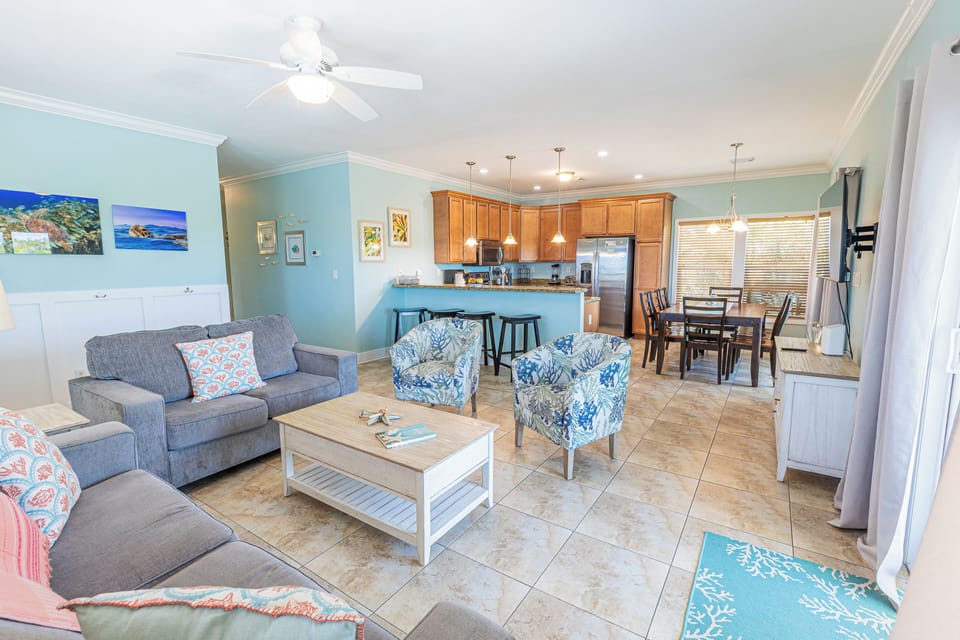 Relax in this comfortable living room, where you can relax, share laughs, enjoy great conversations, and spend quality time together.