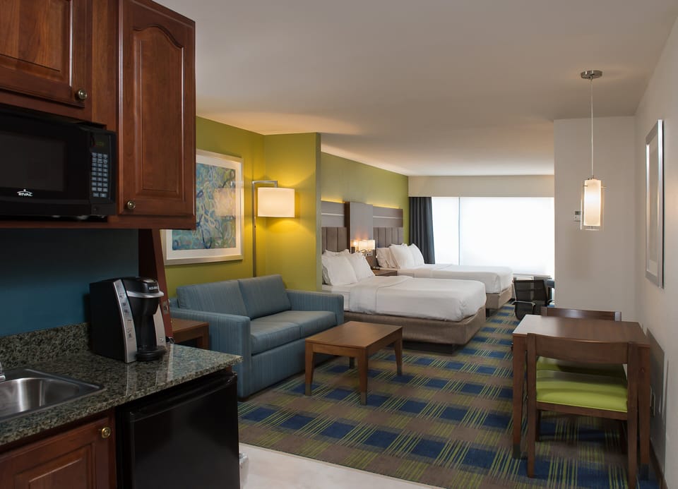 Suite, 2 Queen Beds | In-room safe, desk, blackout drapes, iron/ironing board