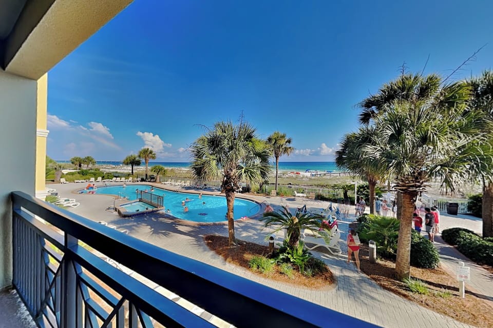 Balcony - Tropical Pool + Gulf Views