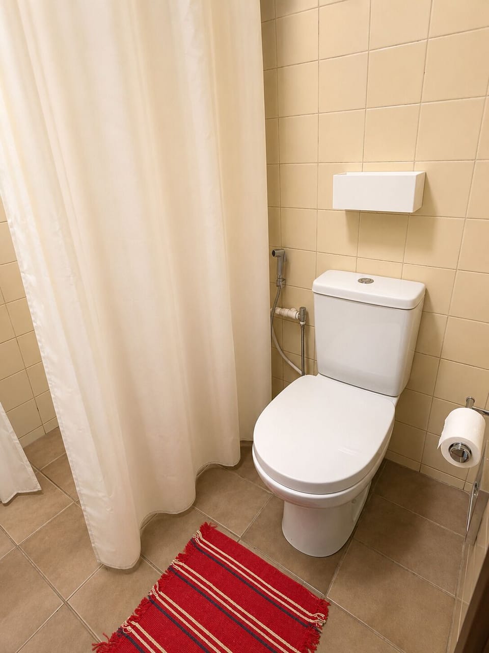 Shower, towels, soap, shampoo