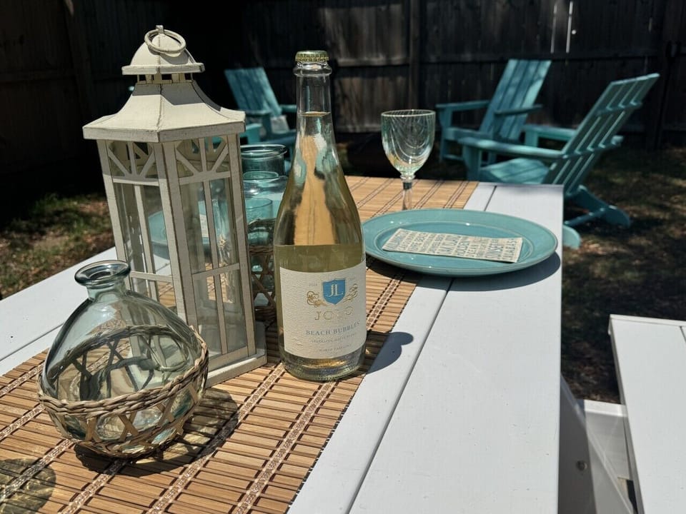Set the mood for laid-back outdoor meals and easy evenings in the private backyard.