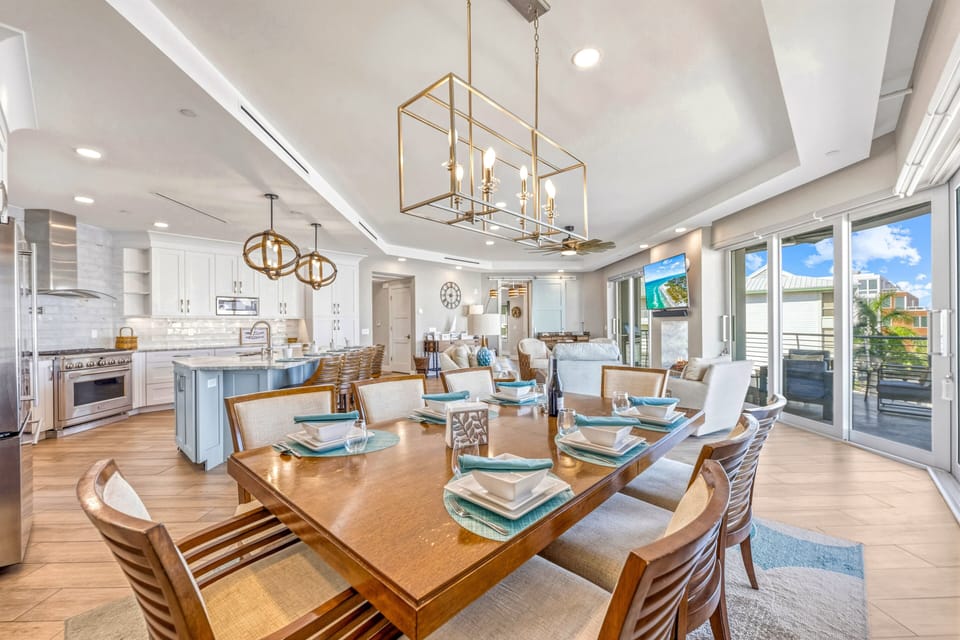 Gather around the dining table with seating for memorable meals together.