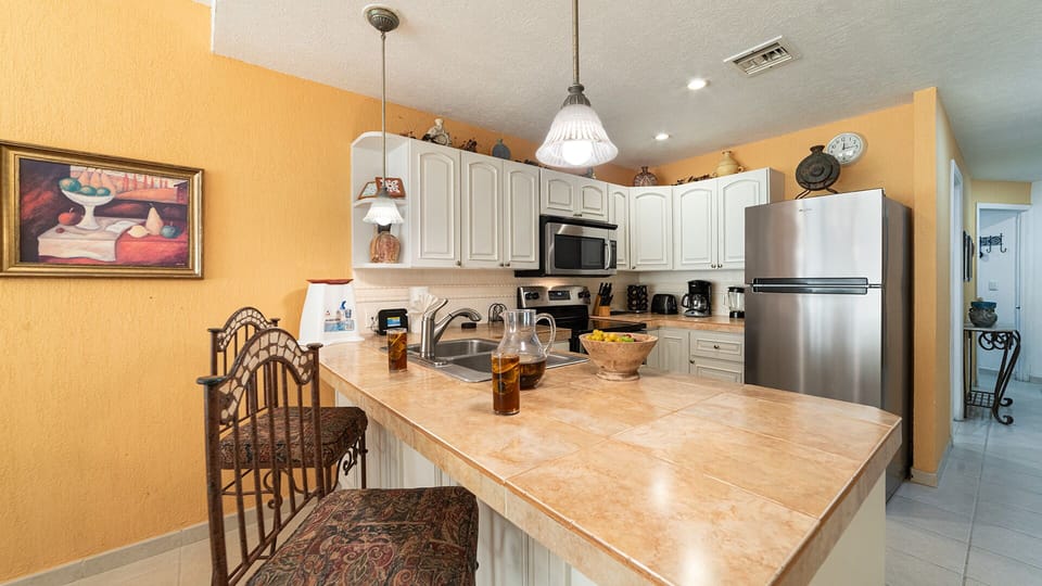 large kitchen counter