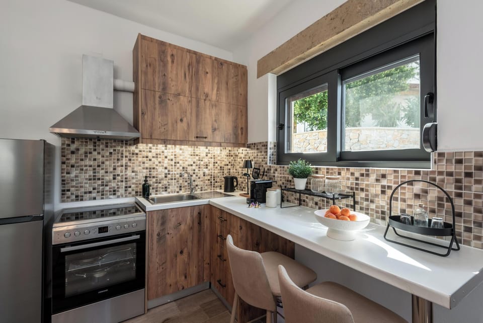 Apartment, Sea View | Private kitchen | Espresso maker, coffee/tea maker, full-size fridge, oven