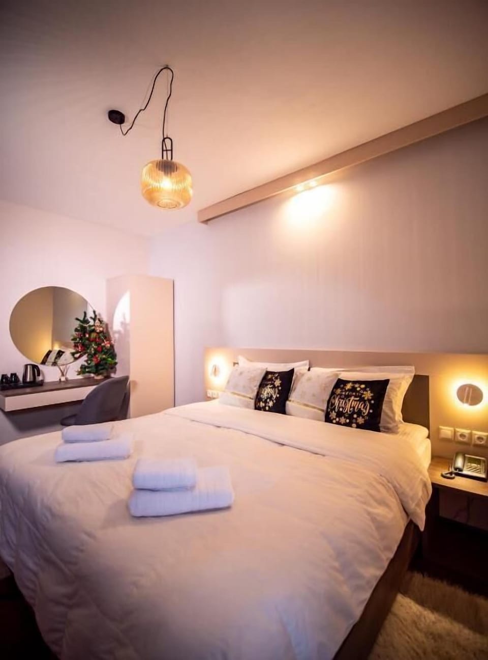 Enjoy a warm and inviting atmosphere with soft ambient lighting—perfect for unwinding after a day of exploring.