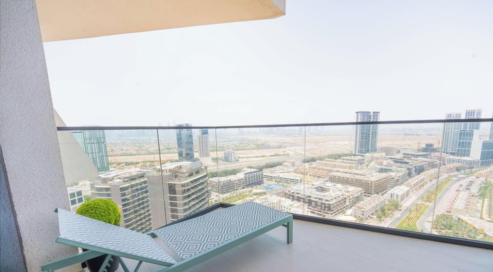 Private balcony with skyline views
