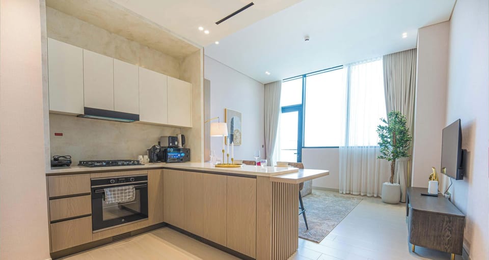 Modern fully equipped kitchen space