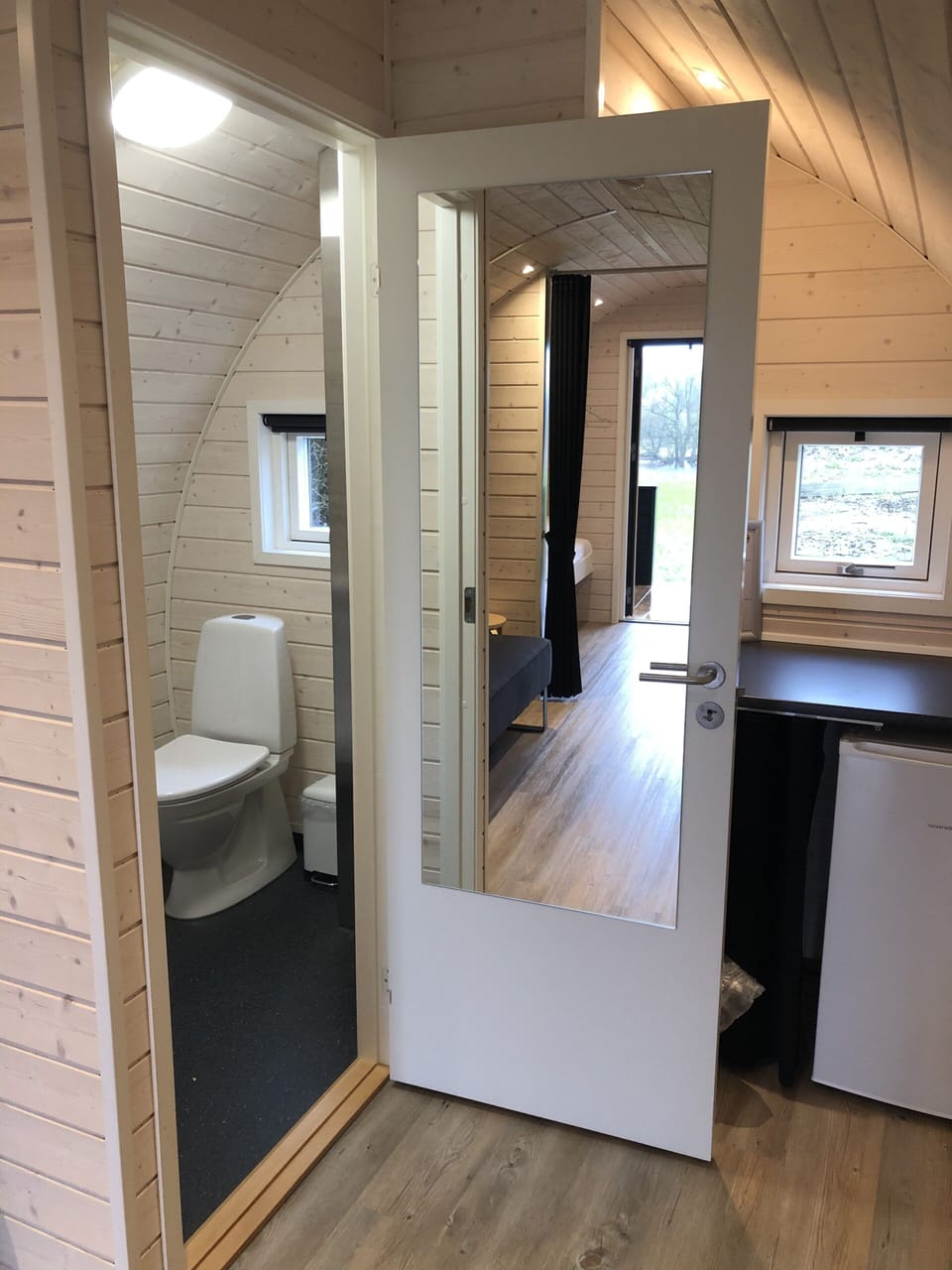 Cabin, Lake View | Desk, blackout drapes, iron/ironing board, free WiFi