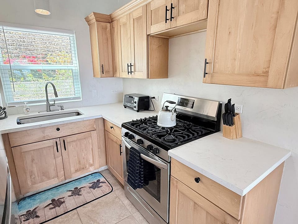 The kitchen is well equipped...