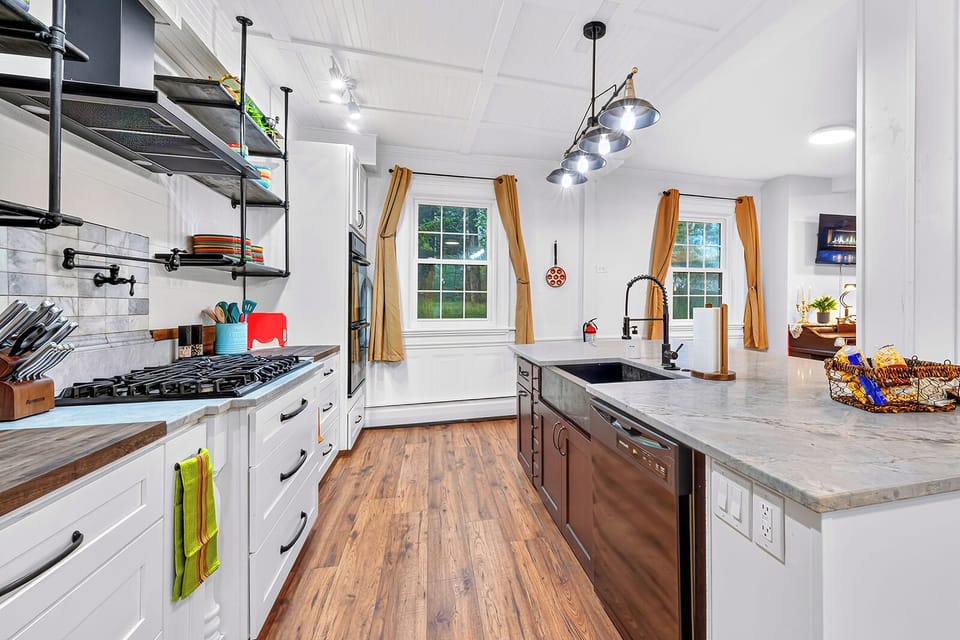 Chef's kitchen with lots of counter space and space to socialize