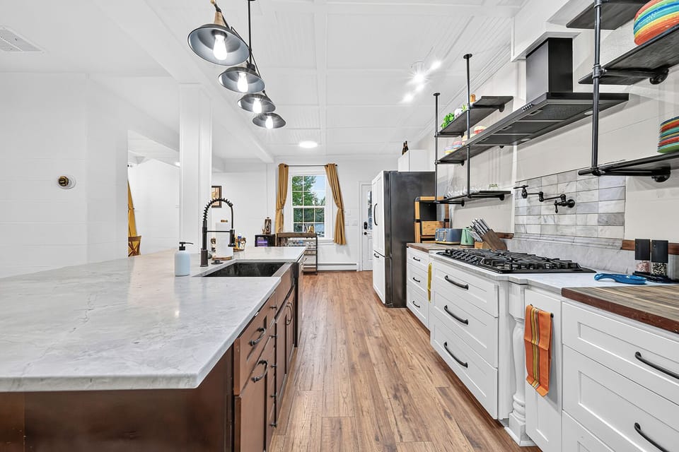 Chef's kitchen with lots of counter space and space to socialize