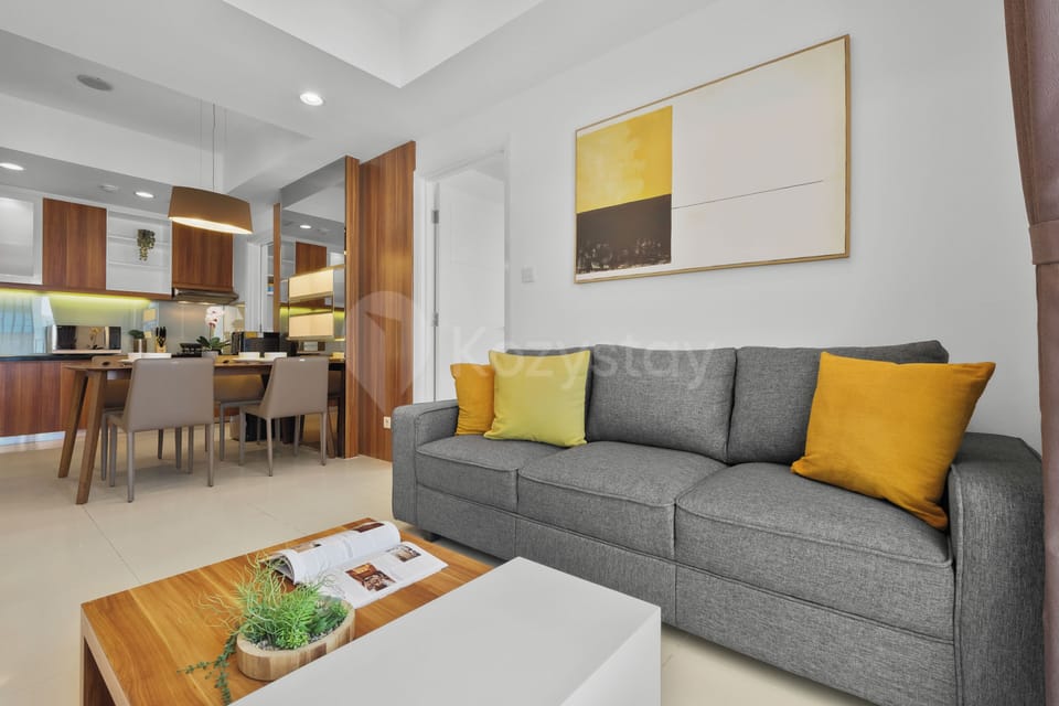 Apartment, 2 Bedrooms, Balcony, City View | Living area | 43-inch Smart TV with cable channels, Netflix, streaming services