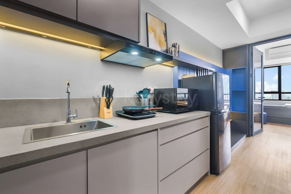 Apartment, 1 Queen Bed, City View | Private kitchen | Full-size fridge, microwave, stovetop, cookware/dishes/utensils
