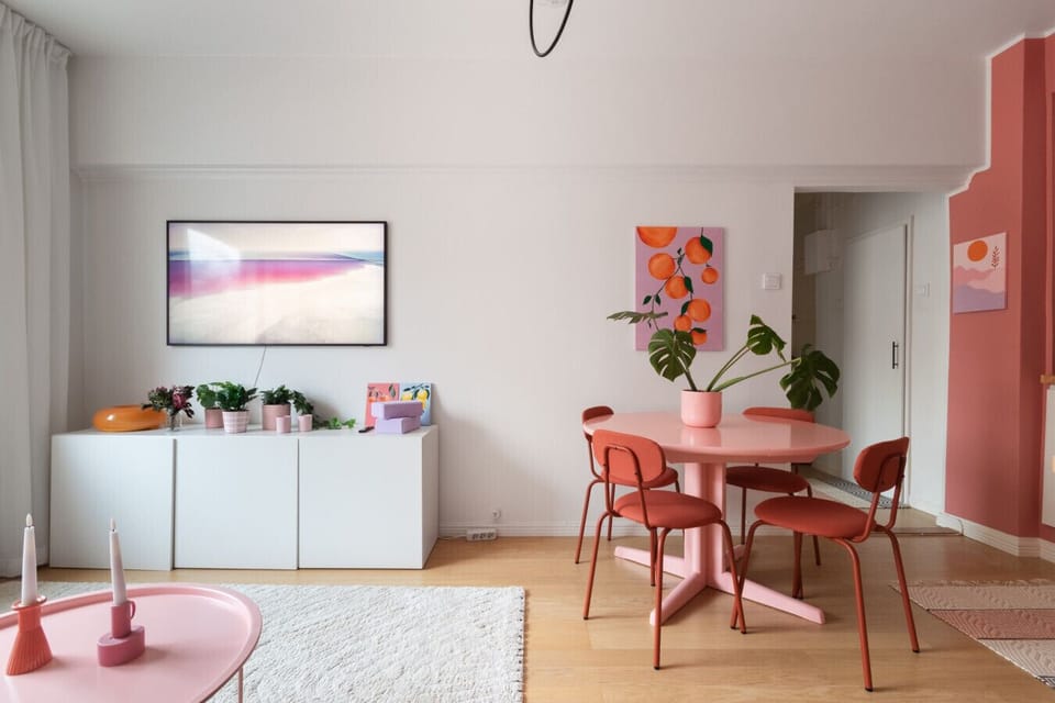 You can watch movies from the living room on the 4K TV