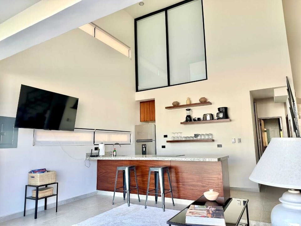 Kitchen and loft window