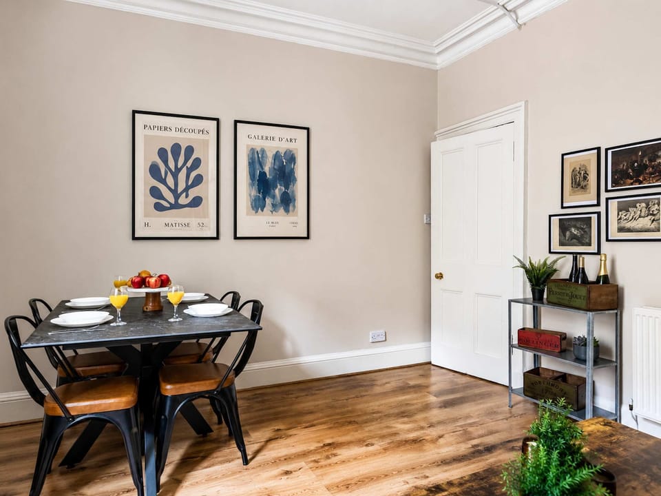 The open-plan living and dining area