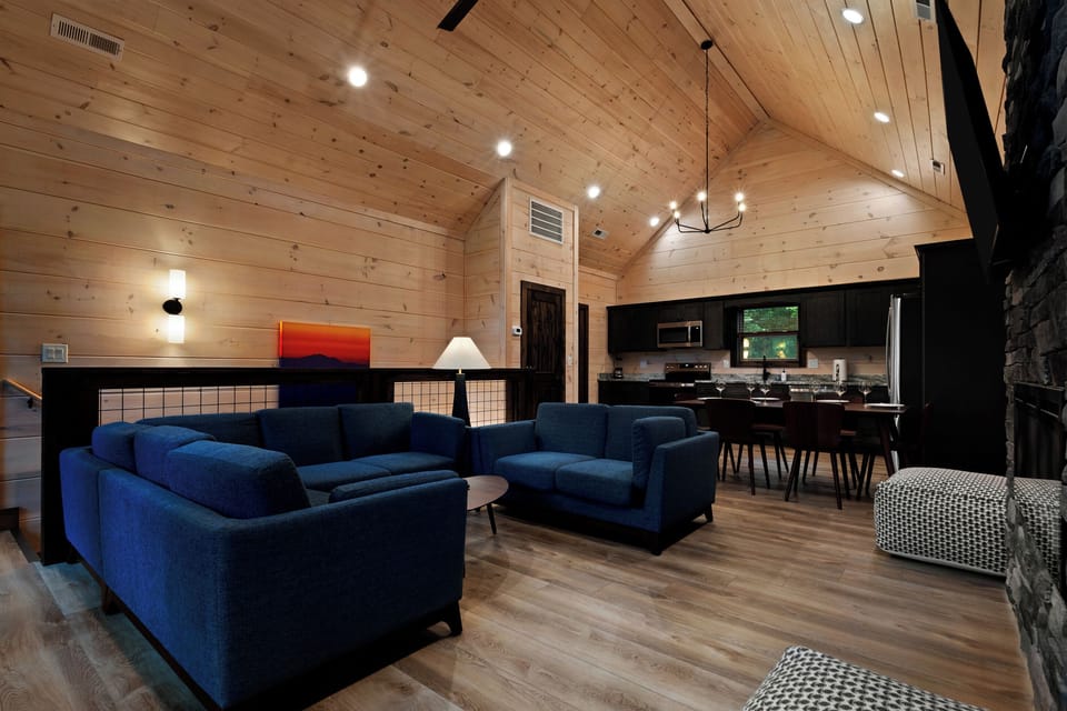 Plenty of room to spread out without losing the cozy cabin feel—perfect for relaxing together after a day exploring the Smokies.