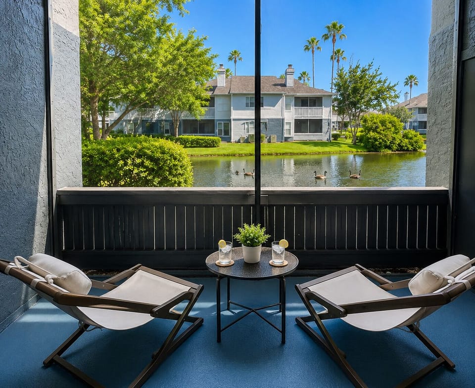 Screened-In Patio with Spectacular Lake Views