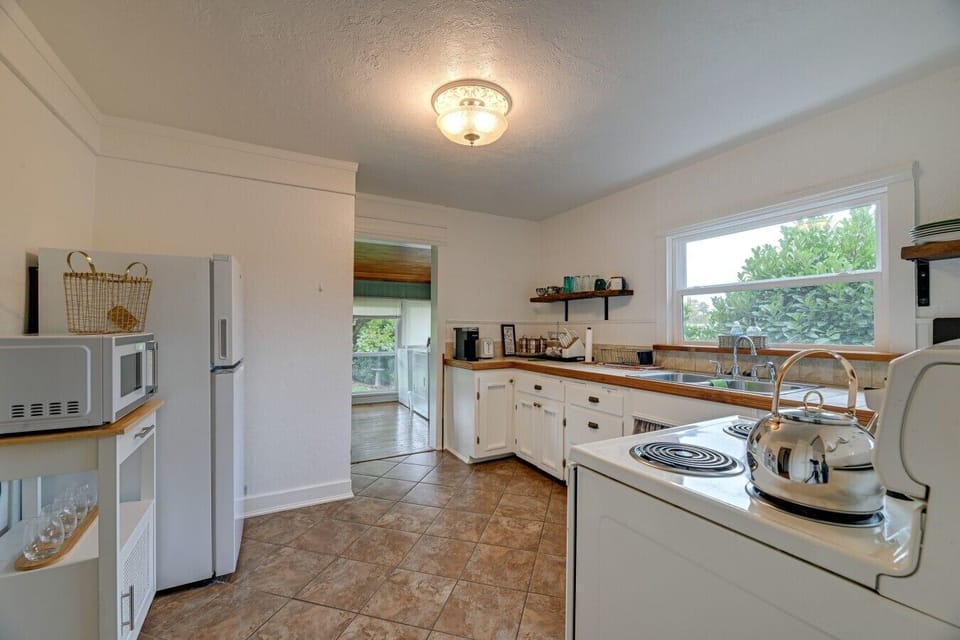 Kitchen | Prep Area & Shelf Storage | Wood Trim Counters