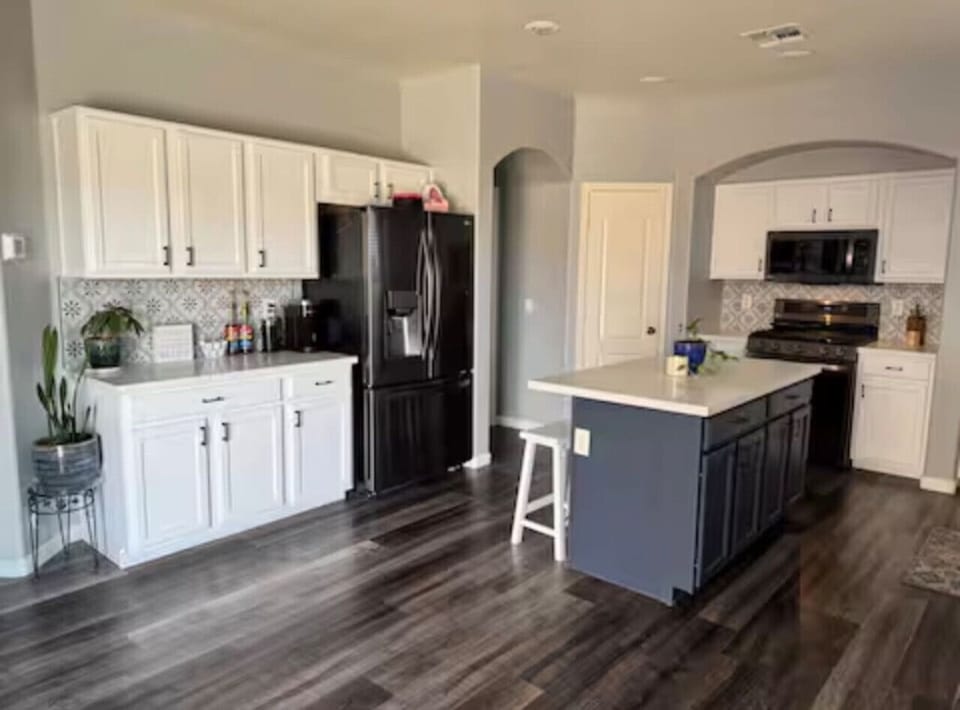 Fully equipped kitchen with stainless steel appliances