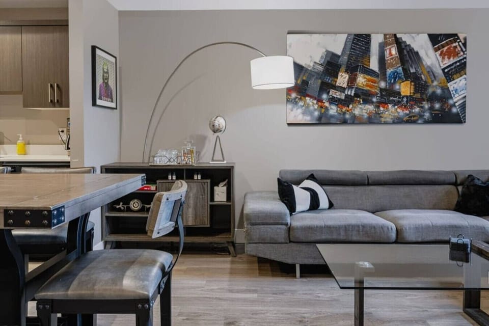 Modern neutral décor creates a calm place to unwind