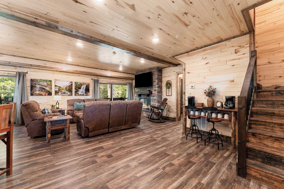 Step right inside to the open-concept living area!