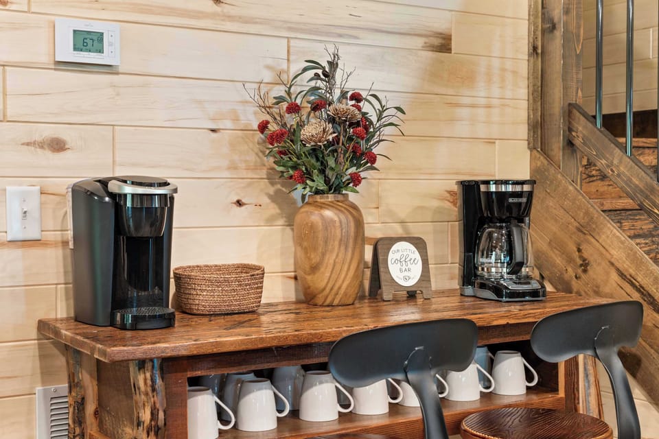 Make sure to bring your favorite coffee! Our coffee bar has a regular coffee pot and a Keurig!
