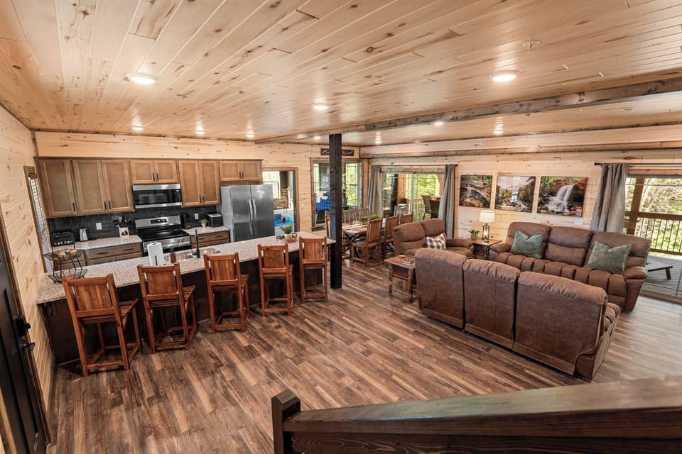 The open-concept allows everyone to enjoy the fun, whether in the kitchen or the living room!
