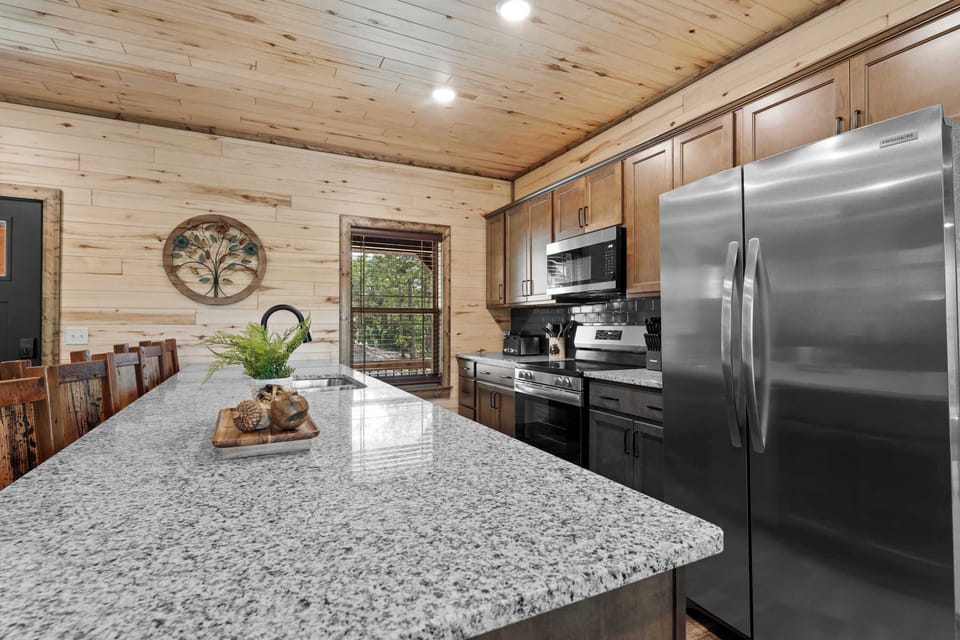 Cabinets are stocked with everything you would need to cook your favorite dishes!