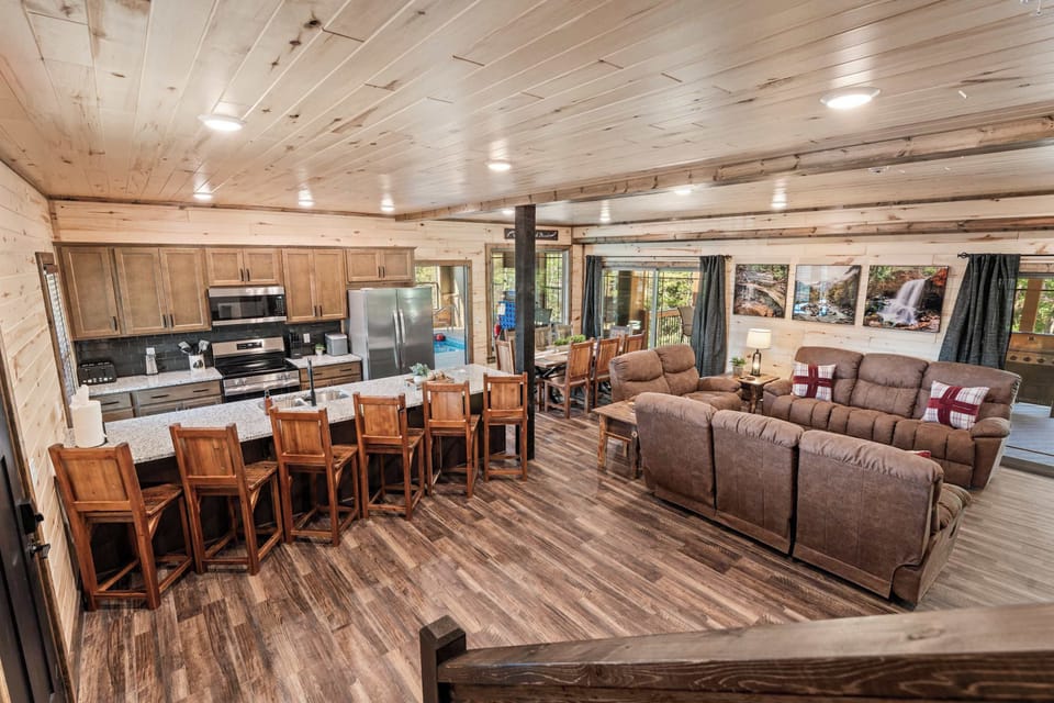 The open-concept allows everyone to enjoy the fun, whether in the kitchen or the living room!