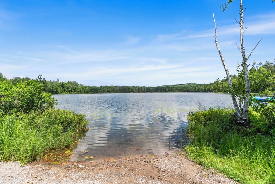 The neighborhood lake access — easy kayak and paddleboard drop-in