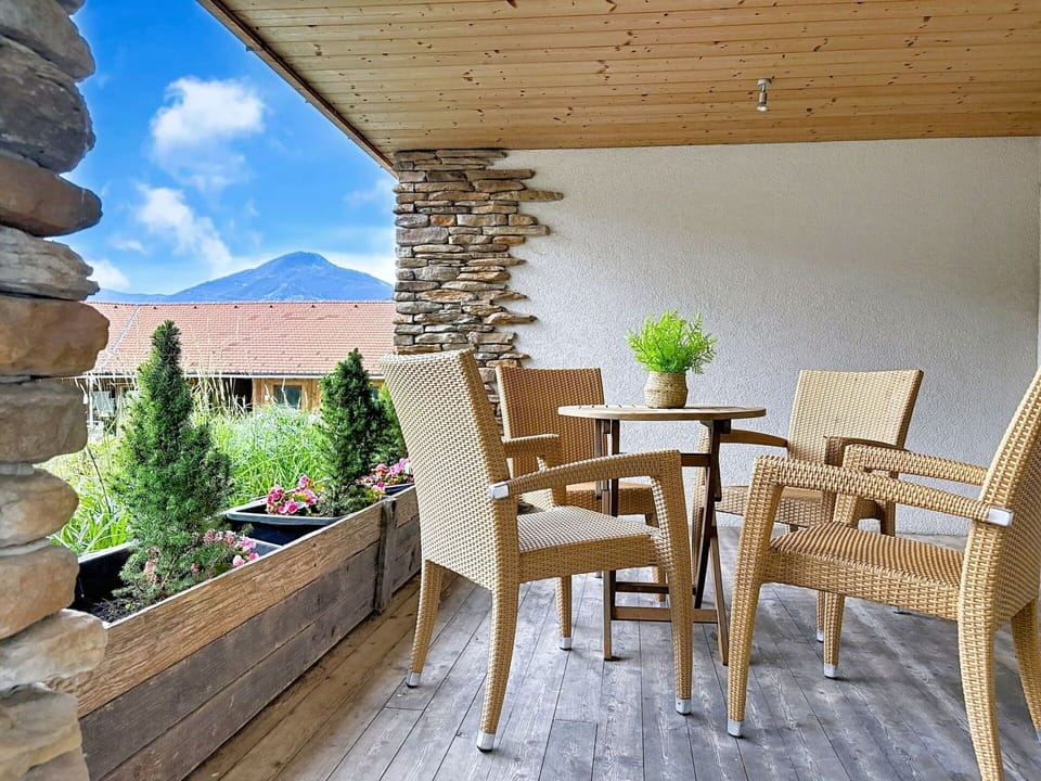 Furniture, Wood, Interior Design, Outdoor Furniture, Chair, Porch, Balcony, Wicker, Wood Stain, Eco Hotel