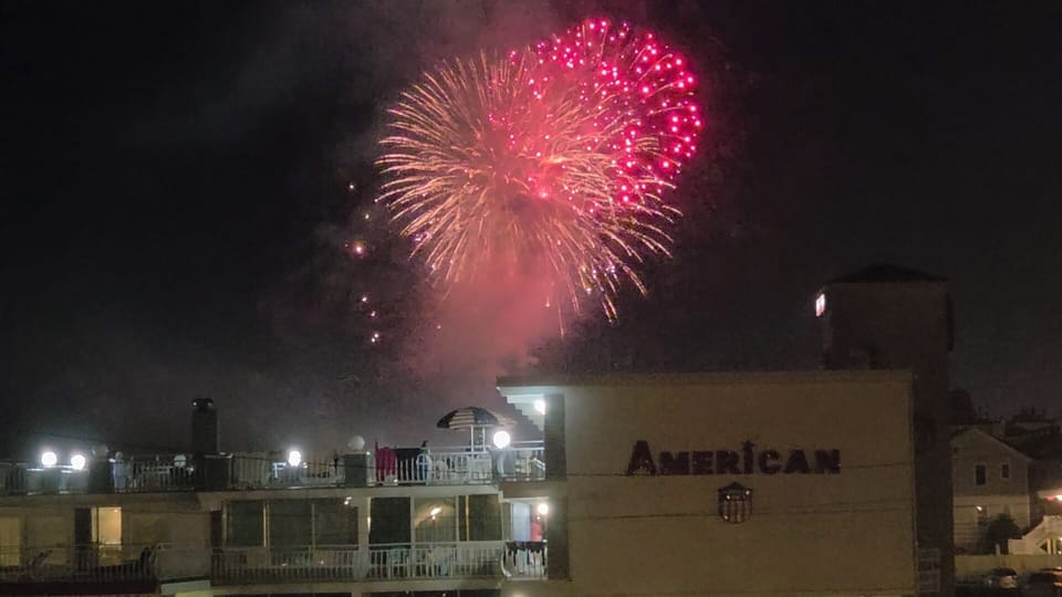 Fireworks from right outside our door on the balcony.