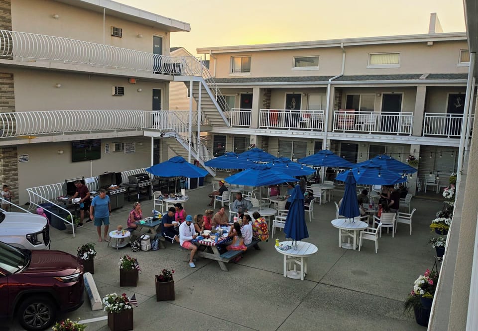 Dinner time in the courtyard