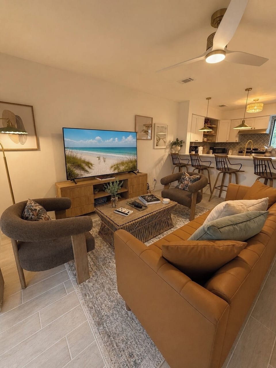 Cozy modern coastal living space