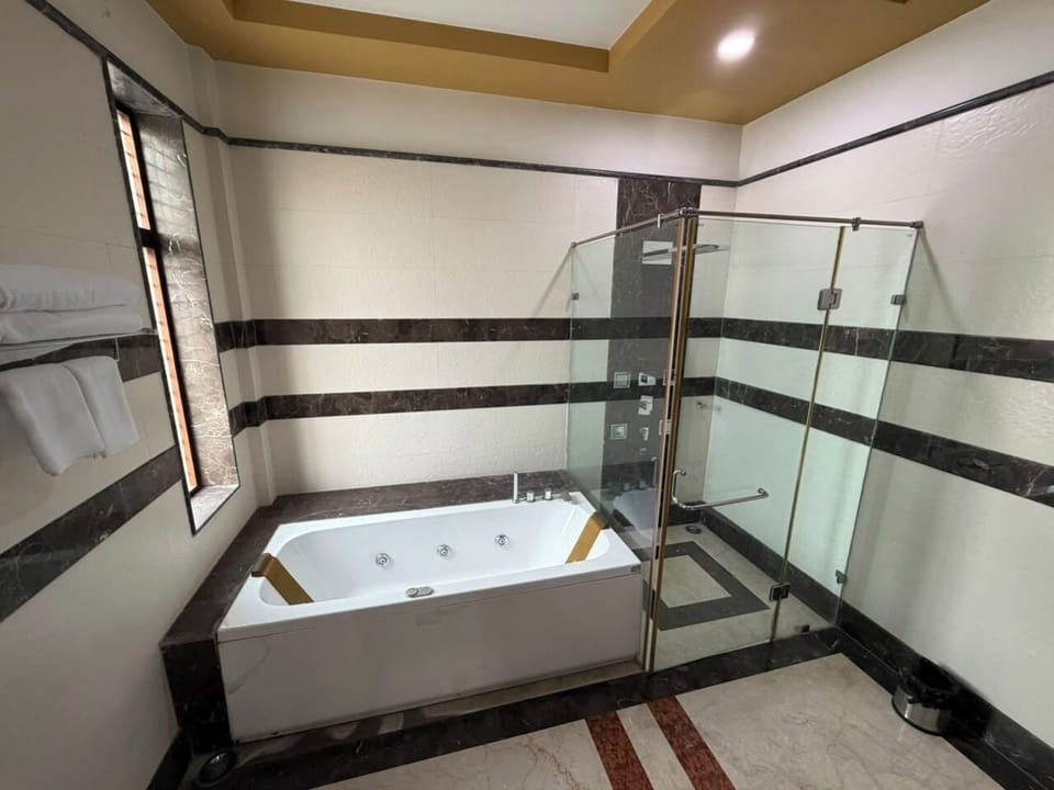 Suite | Bathroom | Shower, towels, soap, shampoo
