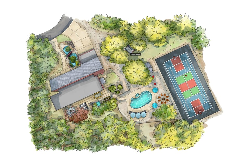 Exterior layout of amenities