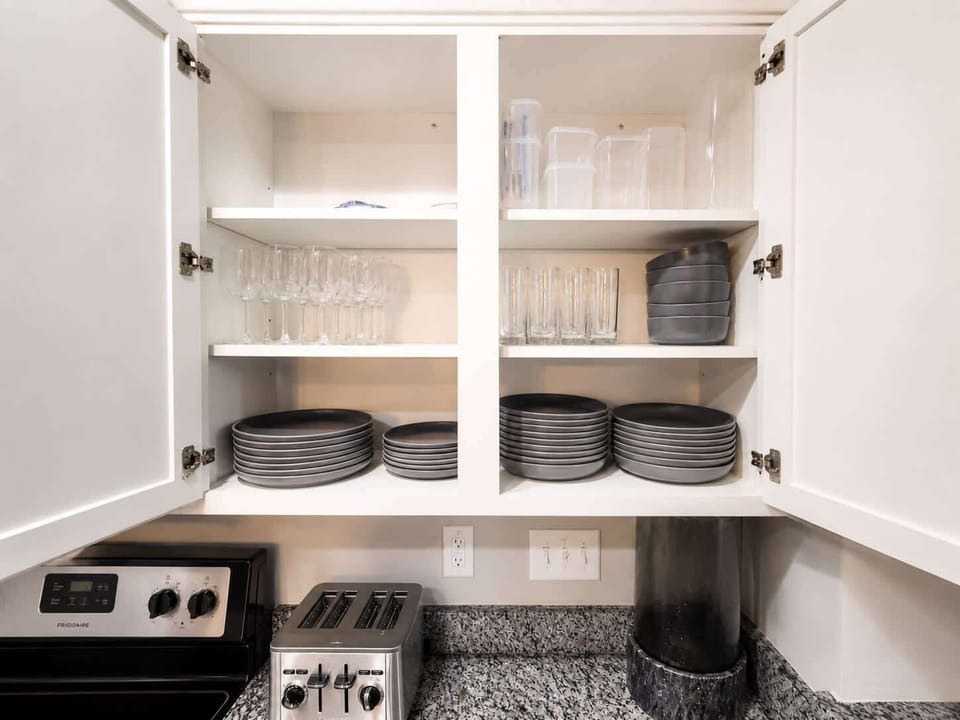 Stocked cabinets - dishes & glassware