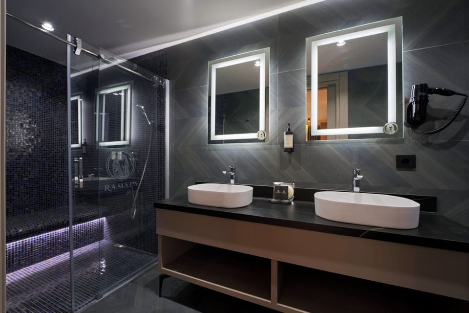 Luxury Suite | Bathroom | Shower, rainfall showerhead, free toiletries, hair dryer