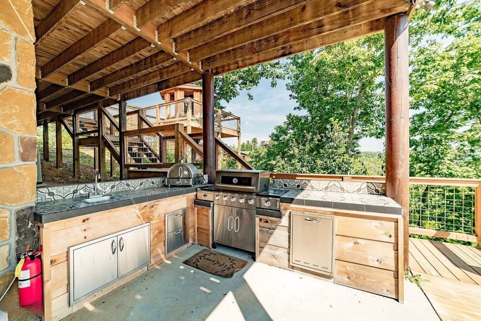This property comes with an outdoor cooking area
