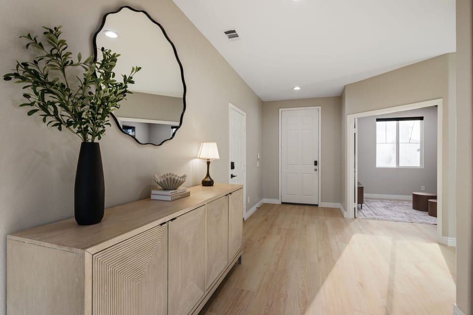 A welcoming entrance with modern touches