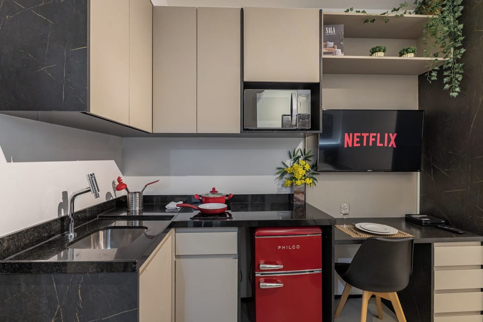 Romantic Apartment, 1 Double Bed, Kitchen, City View | Private kitchen | Full-size fridge, microwave, stovetop, cookware/dishes/utensils