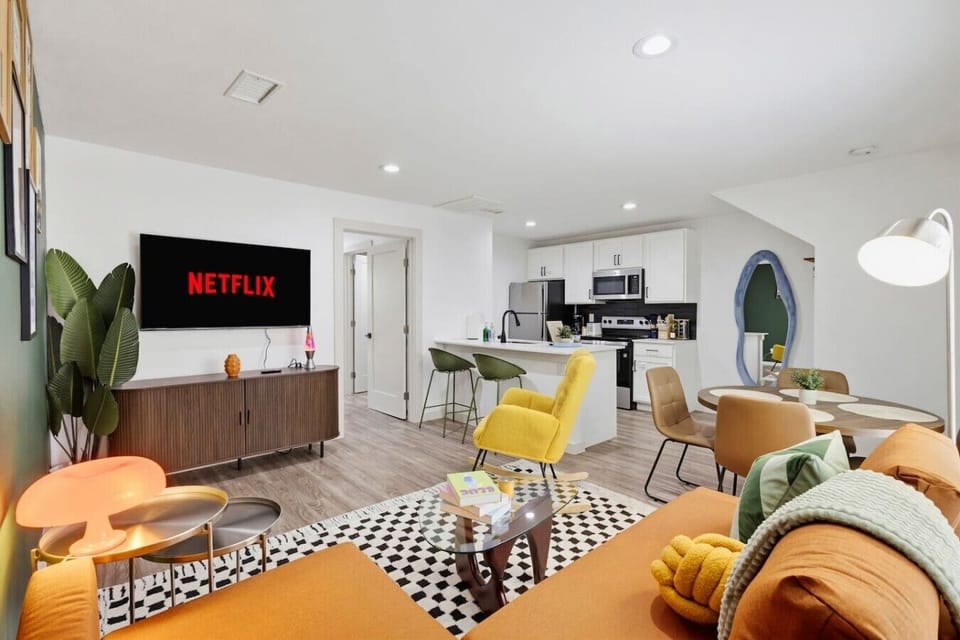 Open Concept Living Room, Dining Room And Kitchen
