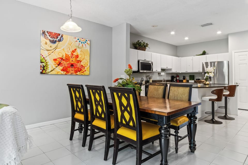 Dining table seats six