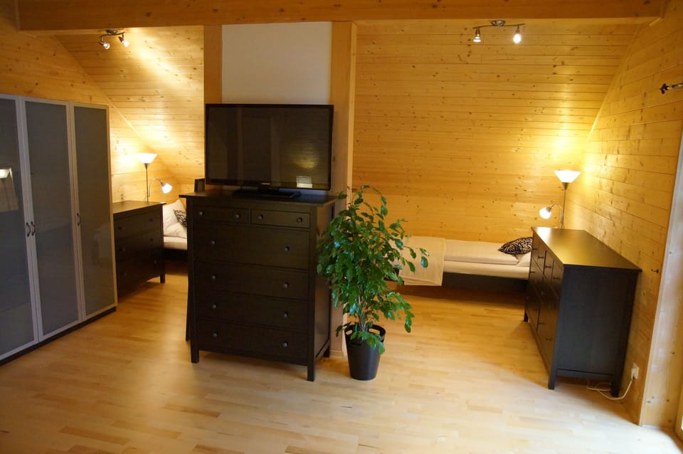 Deluxe Chalet, 2 Bedrooms, Mountain View, Garden Area | Living area | Plasma TV