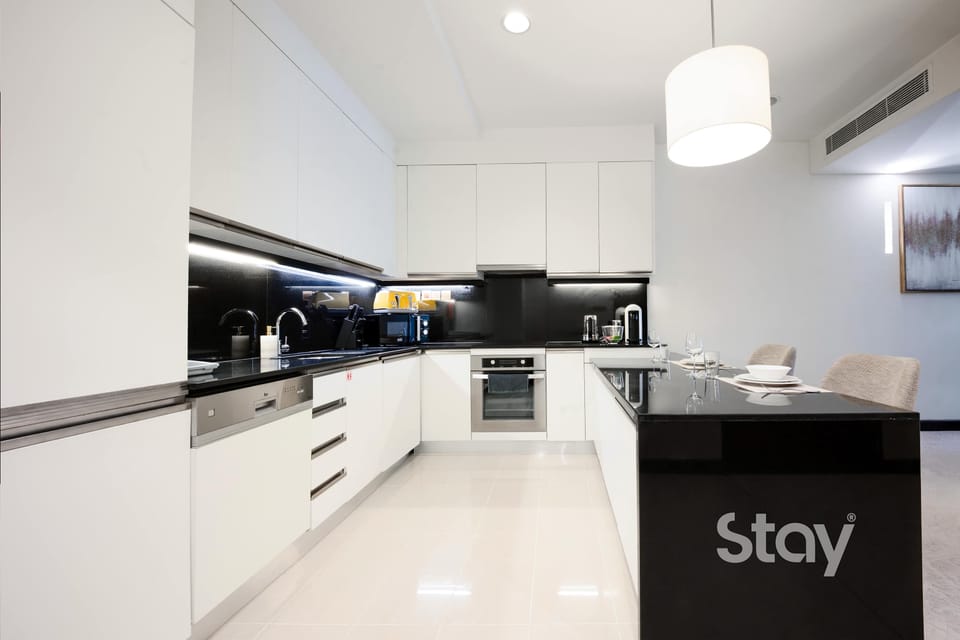 Kitchen counter with bar seating