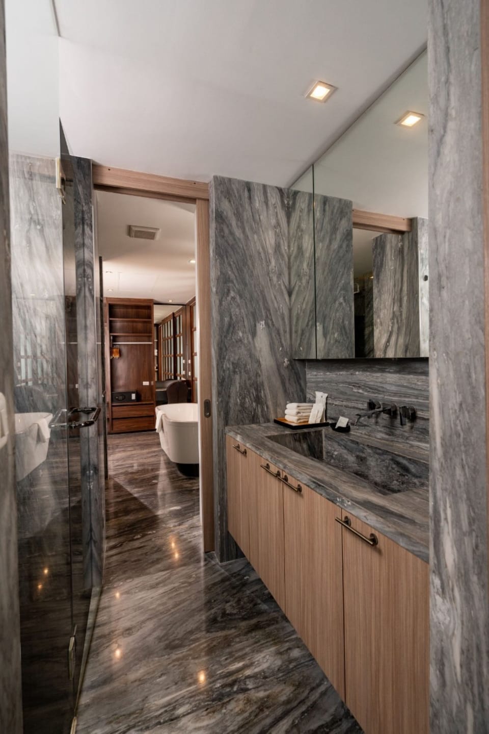 Signature Suite | Bathroom | Free toiletries, hair dryer, slippers, towels
