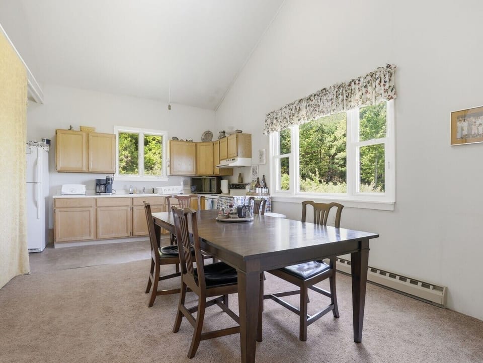 Kitchen & Dining Area | Open Layout | Forest Views